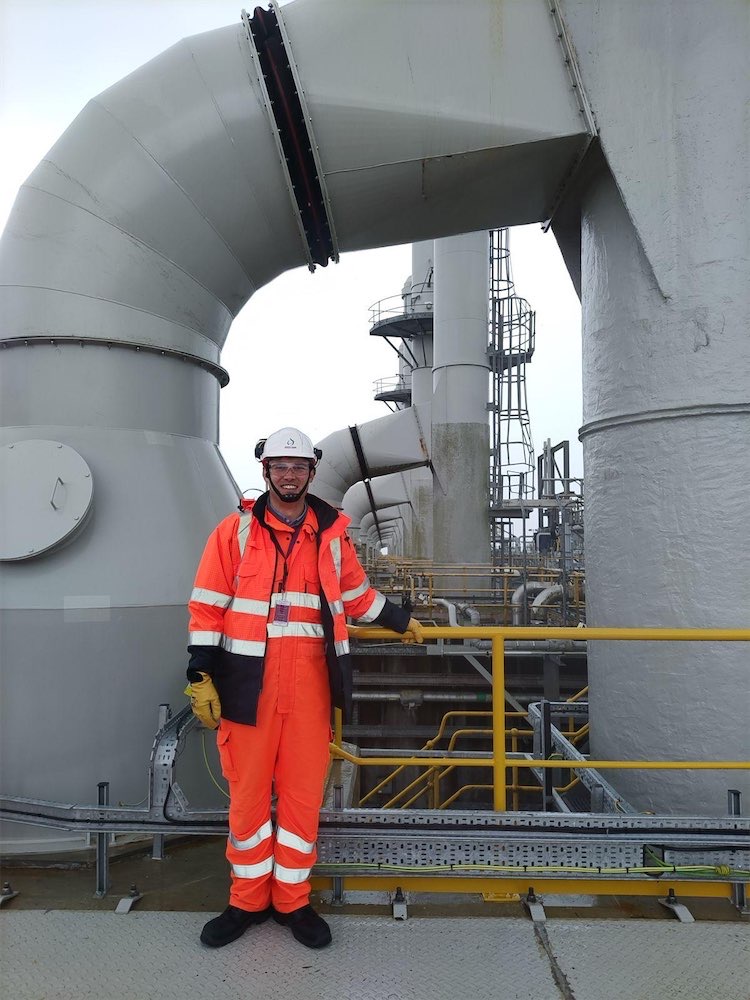 Henry Tufnell on an offshore substation